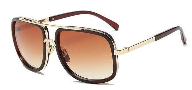 Men's Polarized Sunglasses Big Square Frame Luxury UV400 Retro